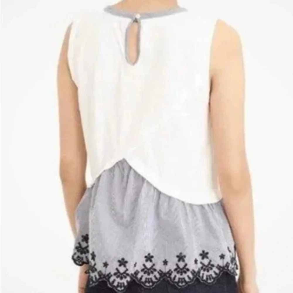 J. Crew Peplum Tulip-back Top size XS Blue White Stripe NWT Sleeveless